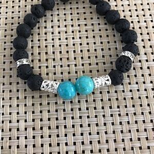 Handmade Turquoise and Lava bracelet ( Reduced)‎